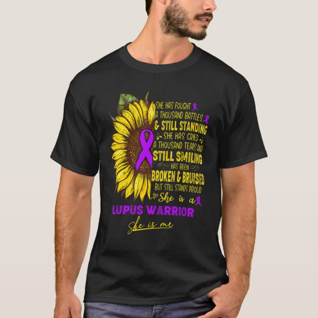 Camiseta Sensibilização Lupus Ela É Uma Guerreira Lupus Ela (Frente)