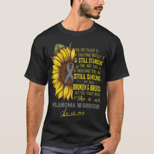 Camiseta Sensibilização Melanoma Ela É Uma Guerreira Melano