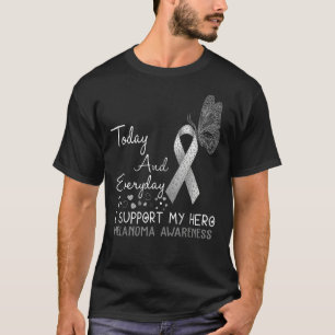 Camiseta Sensibilização Melanoma Eu Apoio Minha Borboleta H