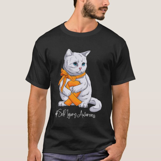 Camiseta Sensibilização Mês para o Friso Laranja Gato (Frente)