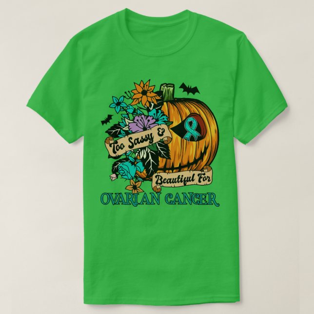Camiseta Sensibilização Ovara Consciência Retrô Alloween as (Frente do Design)