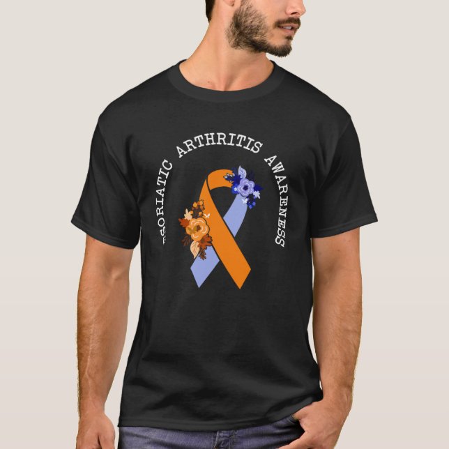Camiseta Sensibilização Para A Artrite Psoriática PsA Azul  (Frente)