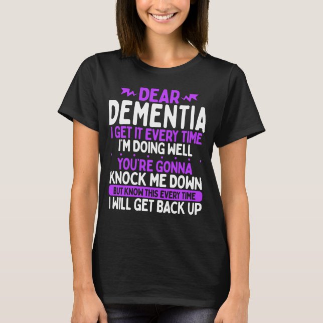 Camiseta Sensibilização para a demência Mês Alzheimer Roxo (Frente)