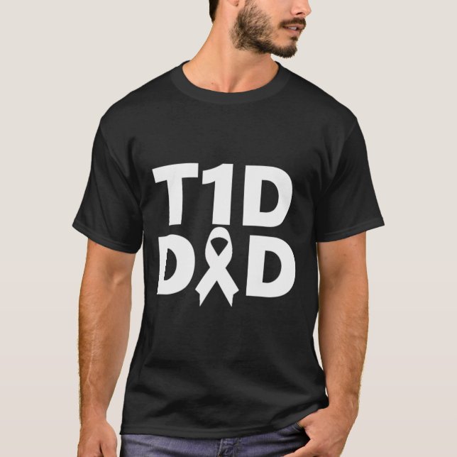 Camiseta Sensibilização para a Diabetes do Pai T1d (Frente)