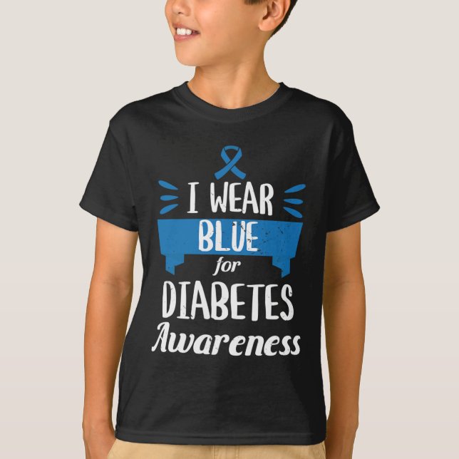 Camiseta Sensibilização para a diabetes Mês I Visto T1 T2 a (Frente)