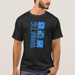 Camiseta Sensibilização para a diabetes Mês T1d Guerreiro D