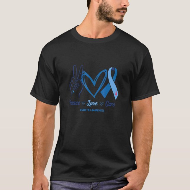 Camiseta Sensibilização para a diabetes T1d Ama o apoio à p (Frente)