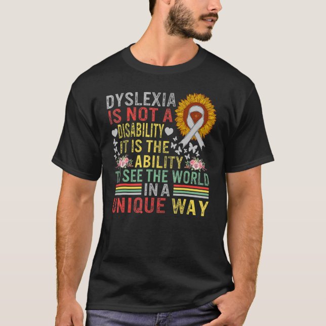 Camiseta Sensibilização Para A Dislexia Ver O Mundo Exclusi (Frente)