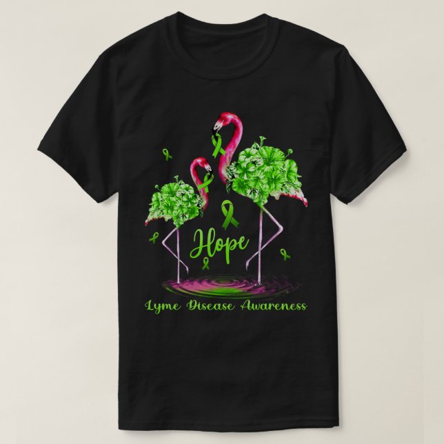 Camiseta Sensibilização para a Doença de Lyme Flamingo (Frente do Design)