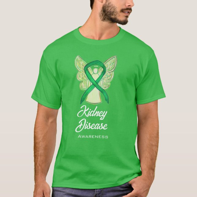 Camiseta Sensibilização para a Doença Renal Fita de Arte po (Frente)