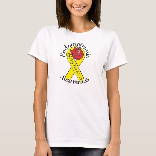 Camiseta SENSIBILIZAÇÃO PARA A ENDOMETRIOSE Bella+Canvas Le (Frente)