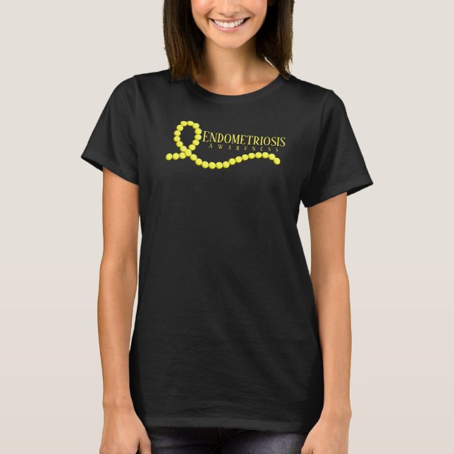 Camiseta Sensibilização para a endometriose Fita Amarela de (Frente)