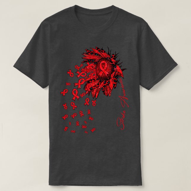 Camiseta Sensibilização para a escassez de flores de fita d (Frente do Design)