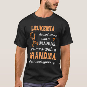 Camiseta Sensibilização para a eucemia Vovó Suporte Leucemi