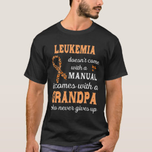 Camiseta Sensibilização para a eucemia Vovô Suporte Leucemi