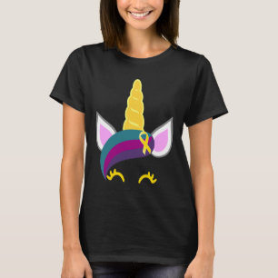 Camiseta Sensibilização para a infância Cancer Unicórnio Fi