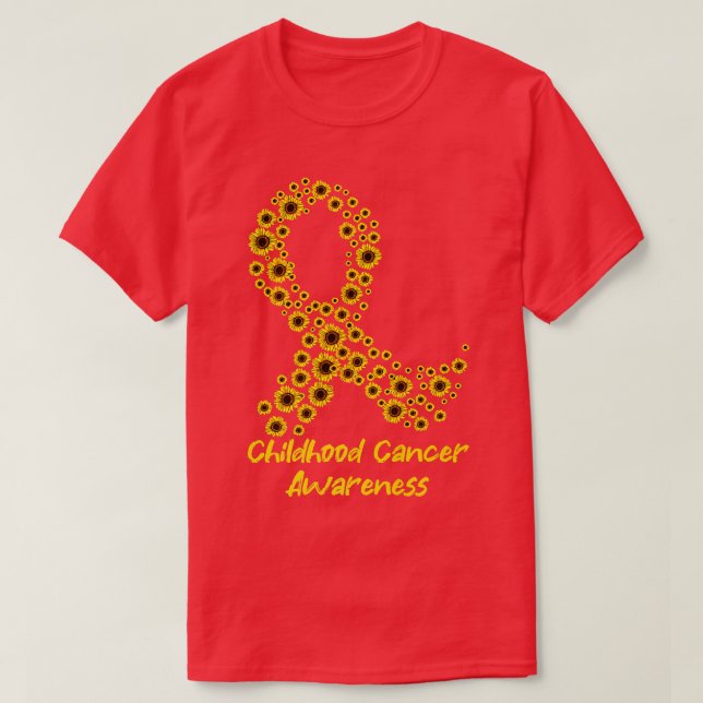 Camiseta Sensibilização para a infância do Cancer de Girass (Frente do Design)