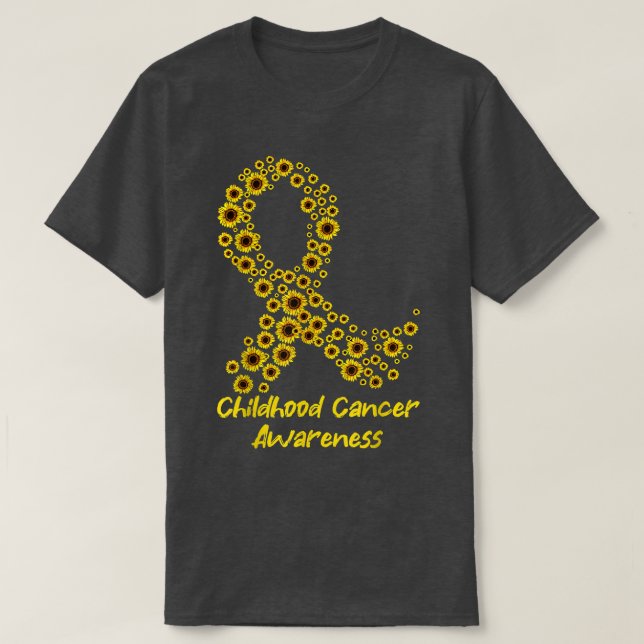 Camiseta Sensibilização para a infância do Cancer de Girass (Frente do Design)