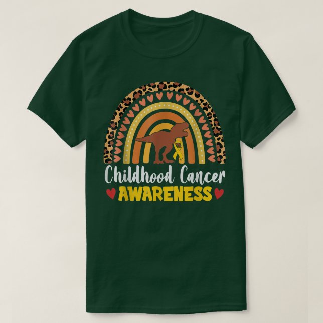 Camiseta Sensibilização para a infância do Cancer Dinossaur (Frente do Design)