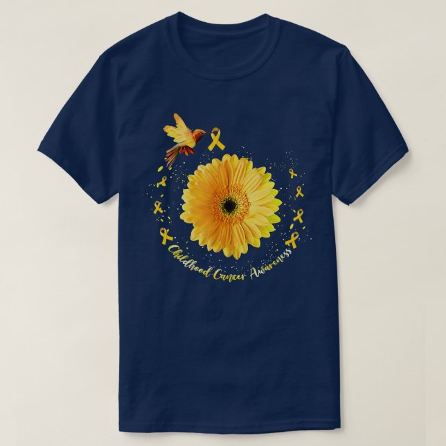 Camiseta Sensibilização para a infância do Cancer Hummingbi (Frente do Design)
