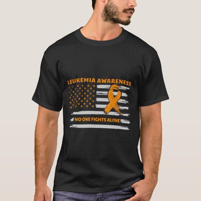 Camiseta Sensibilização para a leucemia Combatemos o Cancer (Frente)