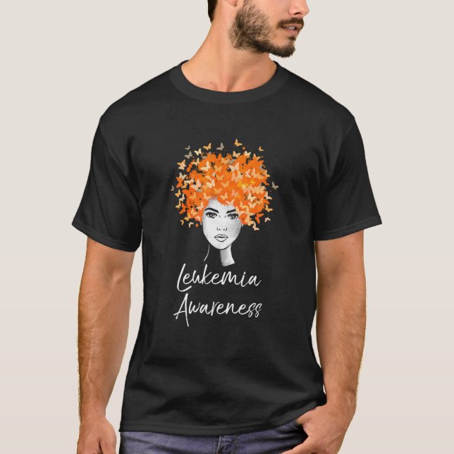 Camiseta Sensibilização para a leucemia das borboletas-do-d (Frente)