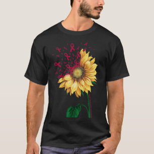 Camiseta Sensibilização para a luta da fita sunflower Burgu