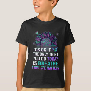 Camiseta Sensibilização para a prevenção suicida Respire a