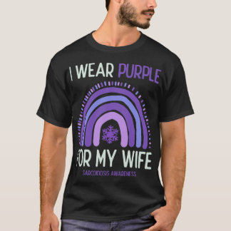 Camiseta Sensibilização para a Sarcoidose Eu Visto Roxo Par