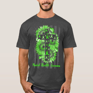 Camiseta Sensibilização para a saúde mental Bandeira Americ