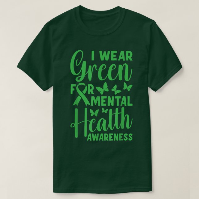 Camiseta Sensibilização para a saúde mental Green May3469 1 (Frente do Design)