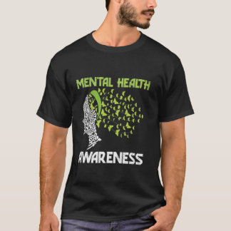 Camiseta Sensibilização para a Saúde Mental Mês Nuvem de Pa