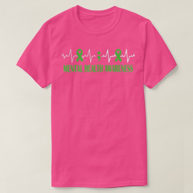 Camiseta Sensibilização para a saúde mental Mês Pulso Verde (Frente do Design)