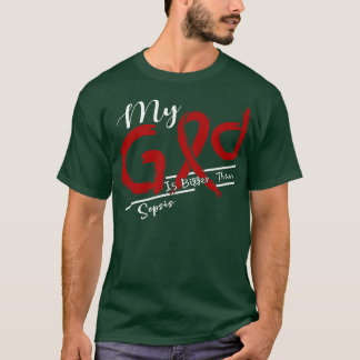 Camiseta Sensibilização Para A Sepsis Meu Deus É Mais Forte