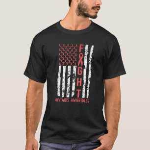 Camiseta Sensibilização para a SIDA dezembro Mês Bandeira d