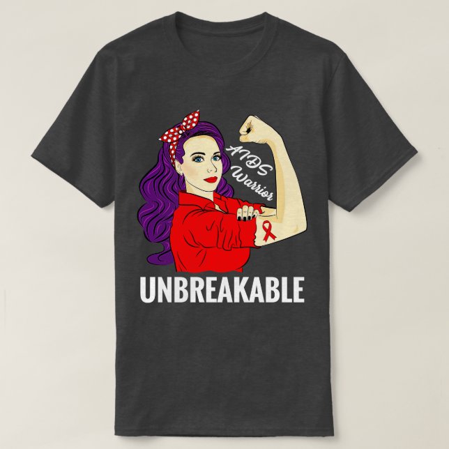 Camiseta Sensibilização para a SIDA Guerreiro de infecção p (Frente do Design)