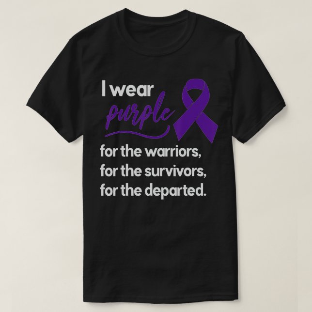 Camiseta Sensibilização para a sobredosagem Eu Visto Roxo  (Frente do Design)