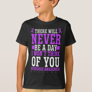 Camiseta Sensibilização para a Sobredosagem Fita Roxa Pense