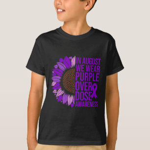Camiseta Sensibilização para a sobredosagem Girassol Em ago