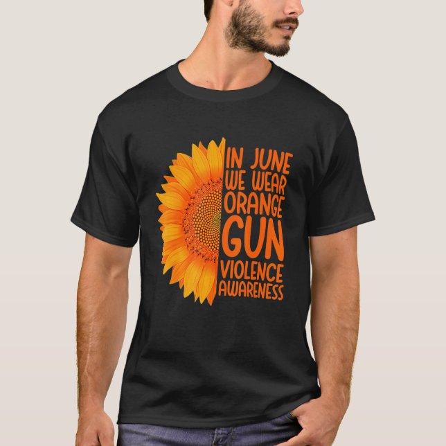 Camiseta Sensibilização para a violência das armas em junho (Frente)