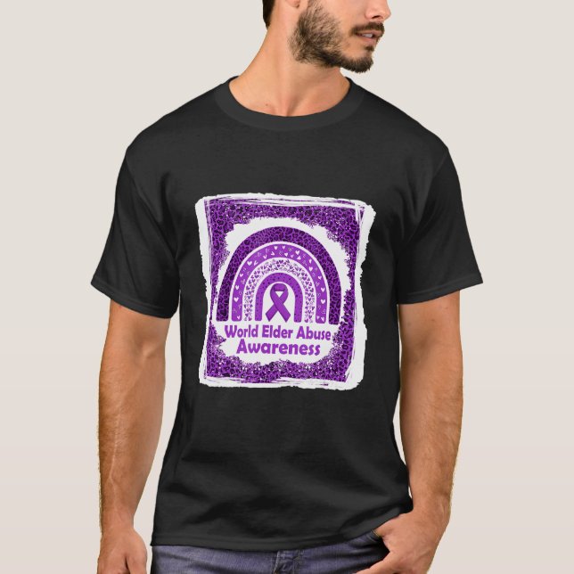 Camiseta Sensibilização para o Abuso do Mundo Arco-Íris Rib (Frente)
