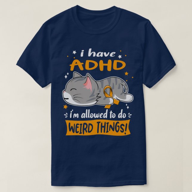 Camiseta Sensibilização para o ADHD Eu tenho o ADHD ix27m a (Frente do Design)