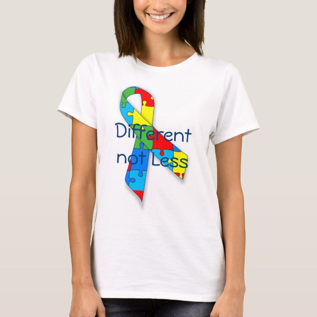 Camiseta Sensibilização para o autismo Diferente não Menos  (Frente)