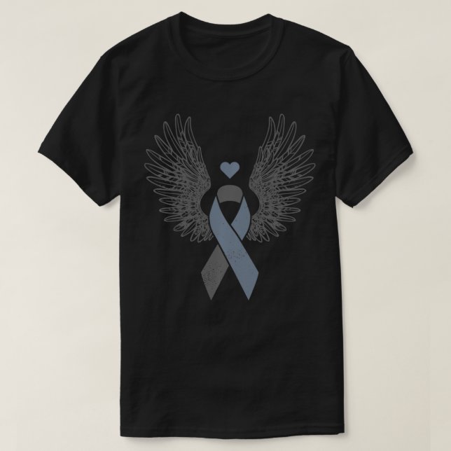 Camiseta Sensibilização para o cancer da fita de cinza alad (Frente do Design)