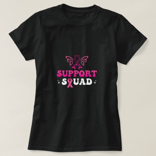 Camiseta sensibilização para o cancer da mama do esquadrão  (Frente do Design)