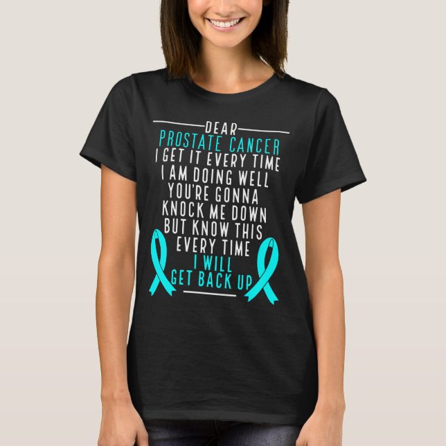 Camiseta Sensibilização para o Cancer da próstata recupere  (Frente)