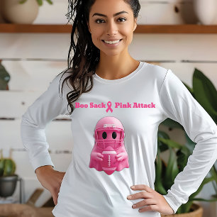 Camiseta Sensibilização para o cancer de ataque de saco azu