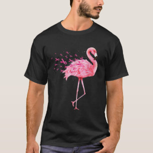 Camiseta Sensibilização para o Cancer de Fita Rosa Flamin