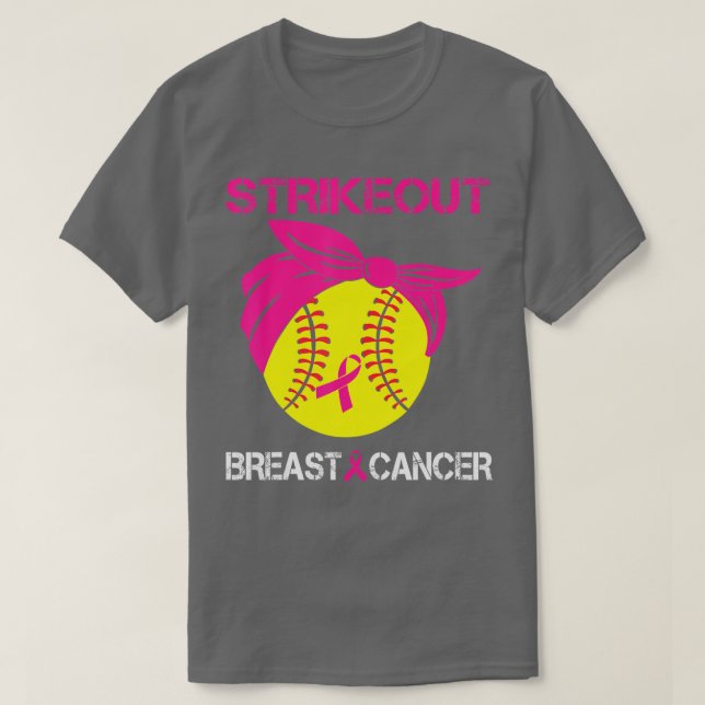 Camiseta Sensibilização para o Cancer de mama de softball - (Frente do Design)