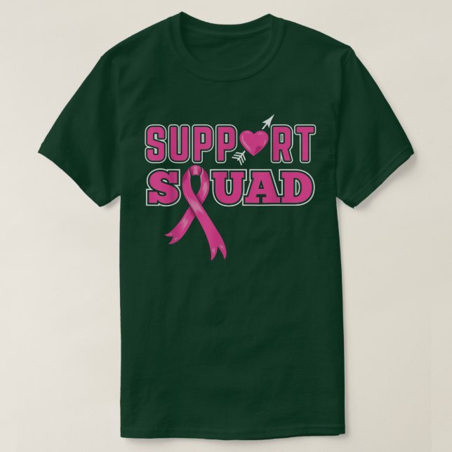 Camiseta Sensibilização para o Cancer de Mama em Esquadrão  (Frente do Design)